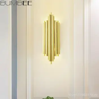 

American Luxury Golden Led Wall Lamp Bedside Lamp Wall Lights for Home Luminaria Led Wall Light Creative Bedroom Iron Modern AC