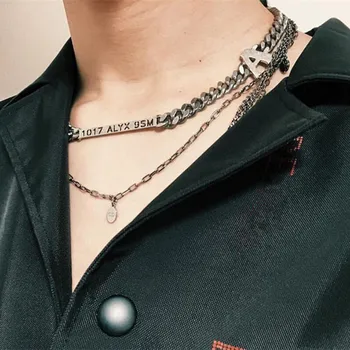 

Hero Chain Lightning Hook ALYX Necklace ALYX Street 2019 New Fashion Accessories Smiley Pearl Necklace