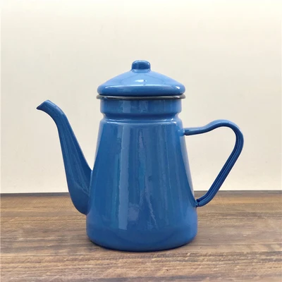 Tea Vízforraló Zománc Pot Vízkóker Teáskanna Vintage Lakberendezési Dekoráció - Image 2