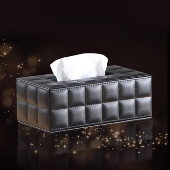 

Durable Leather PU Standard Tissue Box Holder For Home Office Car Rectangular