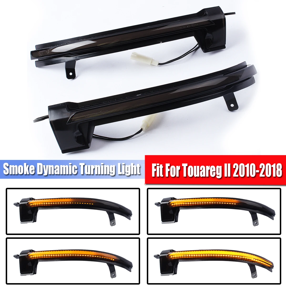 

Для Фольксваген Touareg II 7P5 7P6 2010-2018, светодиодные боковые зеркала, динамический сигнал поворота, лампа ретранслятора индикатора