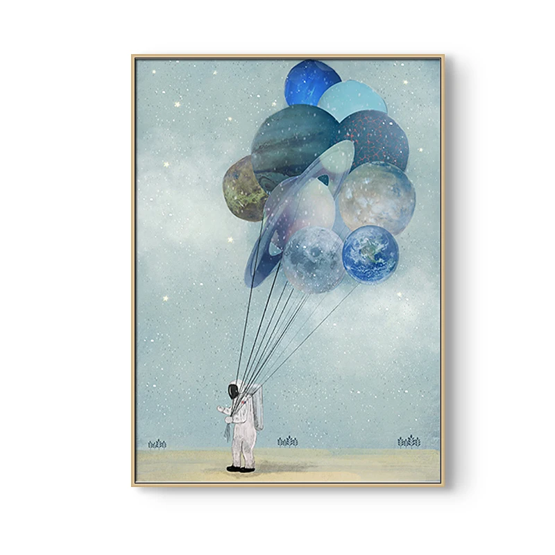 Astronaut-Planet-Space-Balloon-Wall-Art-Canvas-Prints-Posters-Cartoon-Animal-Bear-Wall-Pictures-For-Nursery (1)
