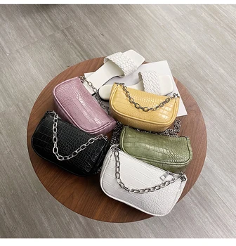 

Vintage Crocodile Pattern Bags For Women2020 Small Shoulder Purse Luxury Handbags Women Bags Designer Female Underarm Tote Bags