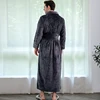 Men Winter Plus Size Long Coral Fleece Bathrobe Kimono Warm Flannel Bath Robe Men Cozy Robes Night Sleepwear Women Dressing Gown ► Photo 2/6