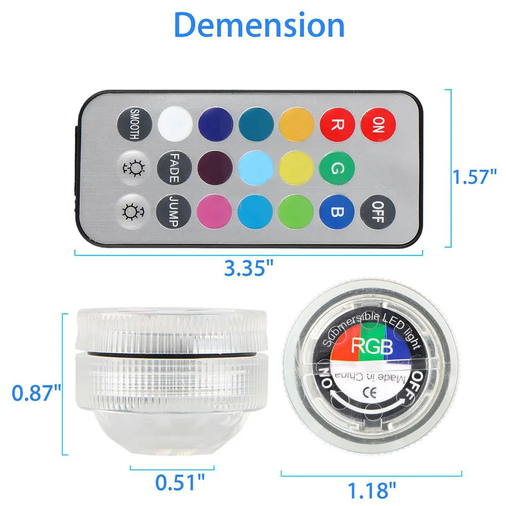 Погружной светильник, погружной светильник, светодиодный светильник в виде вазы, Модный Красочный 3 светодиодный, водонепроницаемый, с пультом дистанционного управления, RGB, для праздника, свадьбы, вечеринки