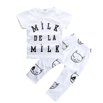 

Infant Baby Clothes Suit Boy Cartoon Alphabet Letter Fashion Casual Children Suit