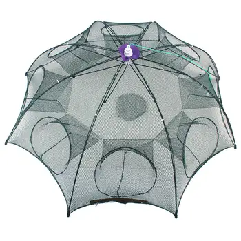 

4/6/8 Holes Automatic Fishing Net Nylon Foldable Catch Fish Trap for Fishes Shrimp Minnows Crab Cast Mesh Fishing Net