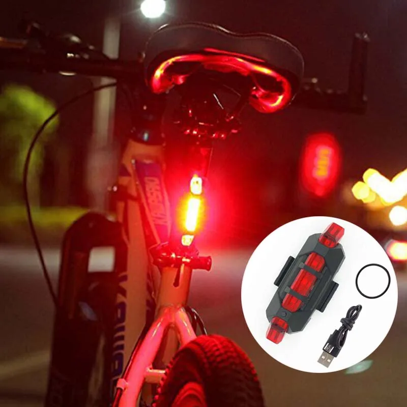 two front zoom LED /& rear 5 LEDS bike lights set kit waterproof light cycle mini