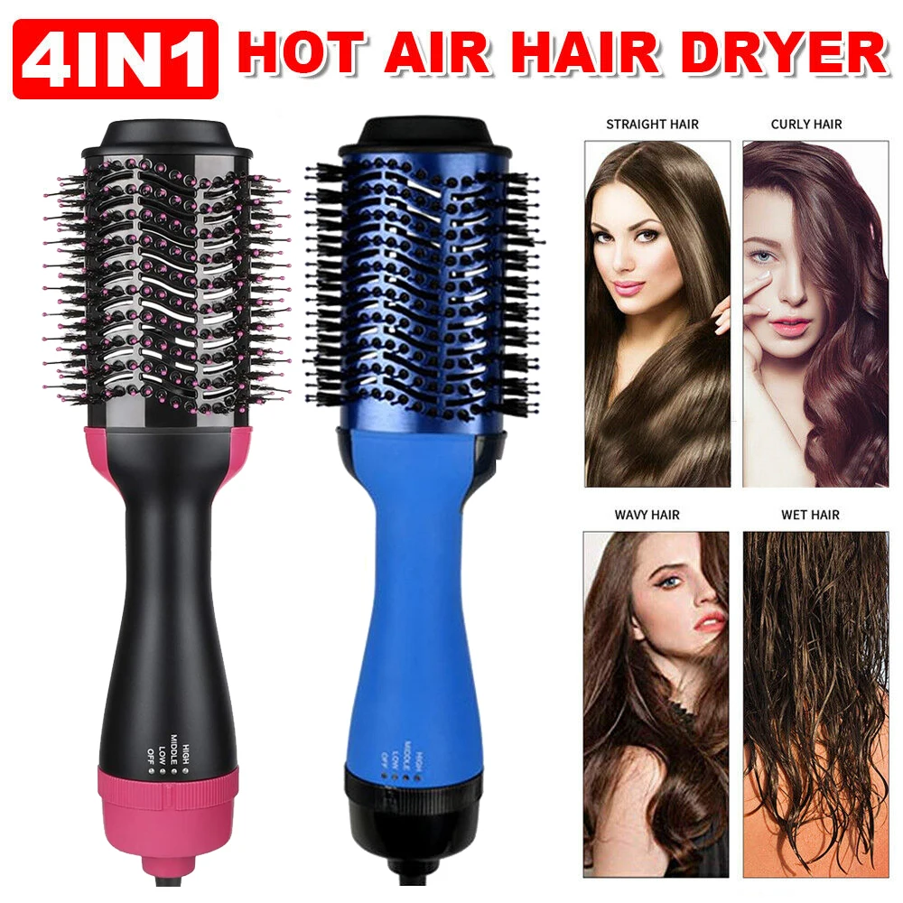 Фен для волос 4 в 1 щетка завивки и выпрямления отрицательных ионов|Щипцы завивки|