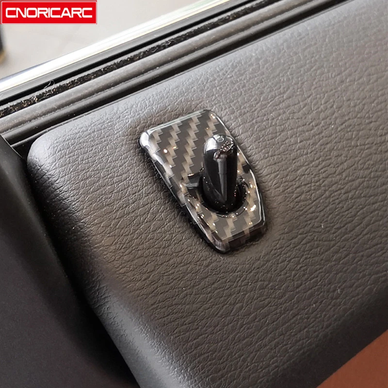 Carbon Fiber Style Car Door Lifting Covers Trim Sequins Decals For Bmw