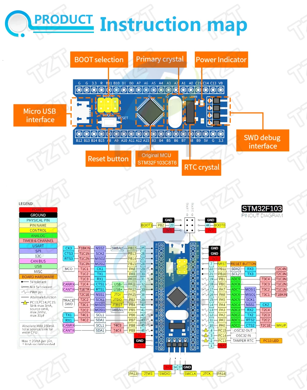 STM32F103C8T6 ARM STM32 минимальная системная макетная плата модуль для Arduino DIY Kit+ ST-Link V2 Mini STM8 симулятор загрузки