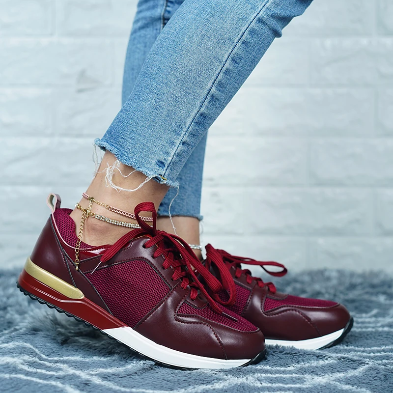 2020 Модные женские кроссовки повседневная обувь для тенниса на платформе дышащая