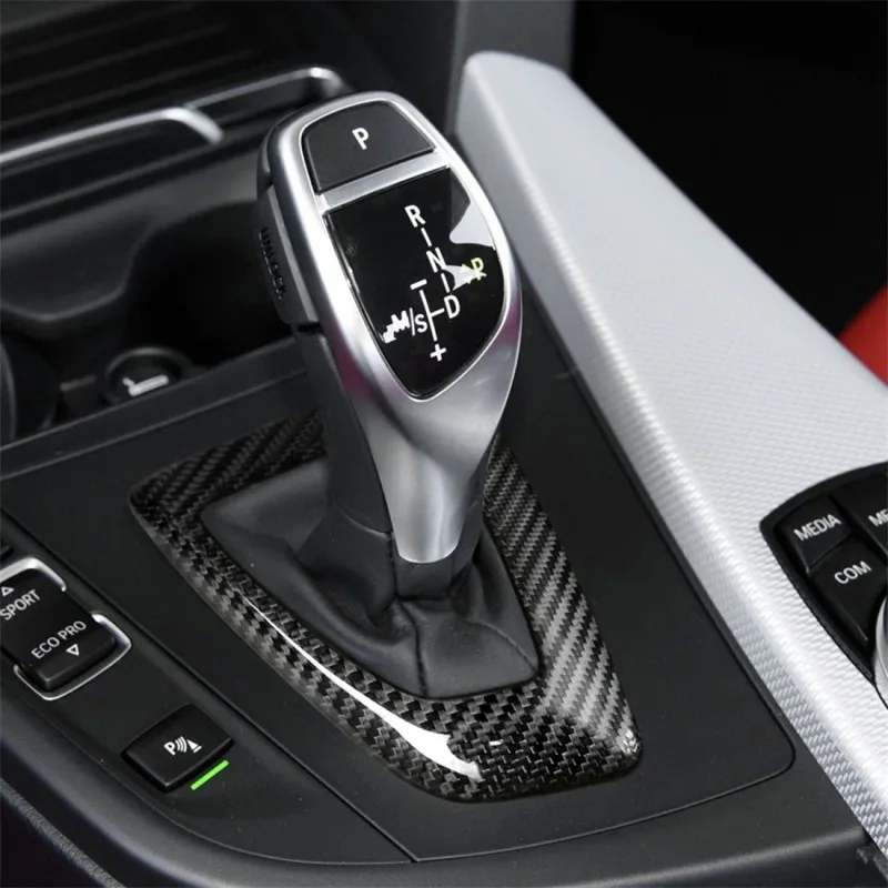 

Carbon Fiber Car Gear Cover Decorative Sticker for BMW 1 / 2 / 3 / 4 Series, Sutible for Left Driving