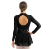 Adults Figure Skating Dress Clothes Mesh Long Sleeves Ballet Dress Ice Skating Dress Gymnastics Leotard Women Dancewear Costumes ► Photo 3/6