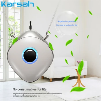 

Wearable Air Purifier Mini USB Personal Portable Necklace Air Purifier Negative Ion Generator Low Noise Air Freshener Ionizer