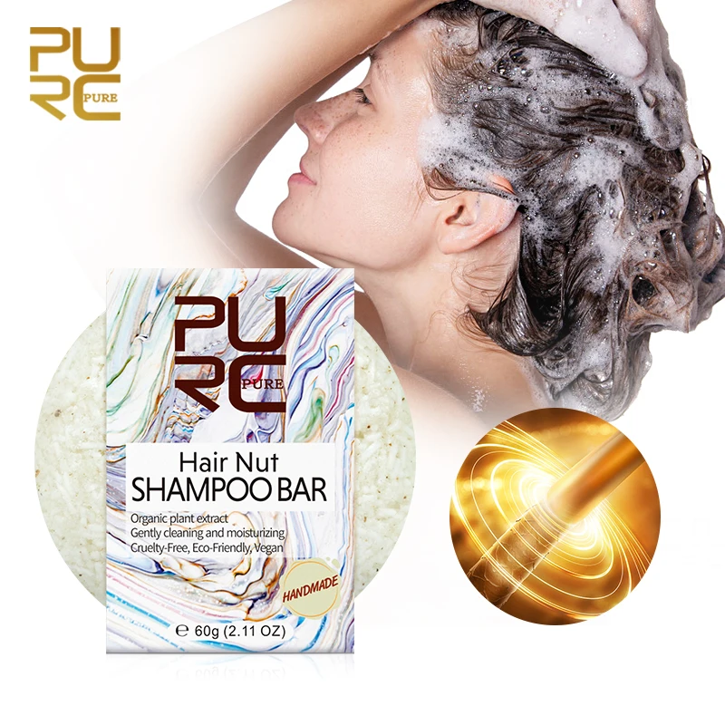 

2019 New PURC Hair Nut Shampoo Soap gentle cleaning and moisturizing Organic plant extract hair shampoo