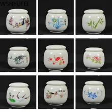 Голубой и белый фарфоровый чайный Caddy маленький портативный мини зеленый чай герметичные банки резервуары для хранения путешествия влагостойкие Порошковые банки