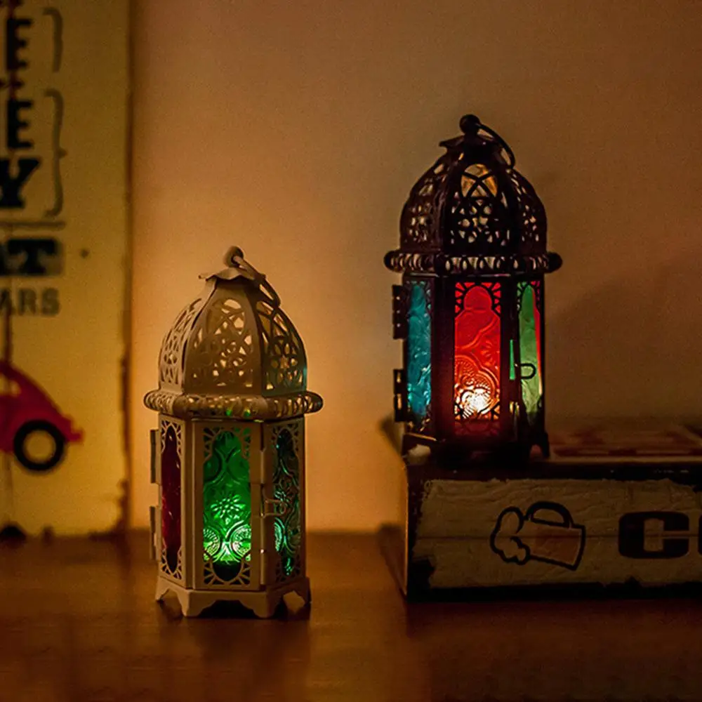 Candle holders New European candlestick vintage hanging candle holder Moroccan glass candle lantern wedding home decor