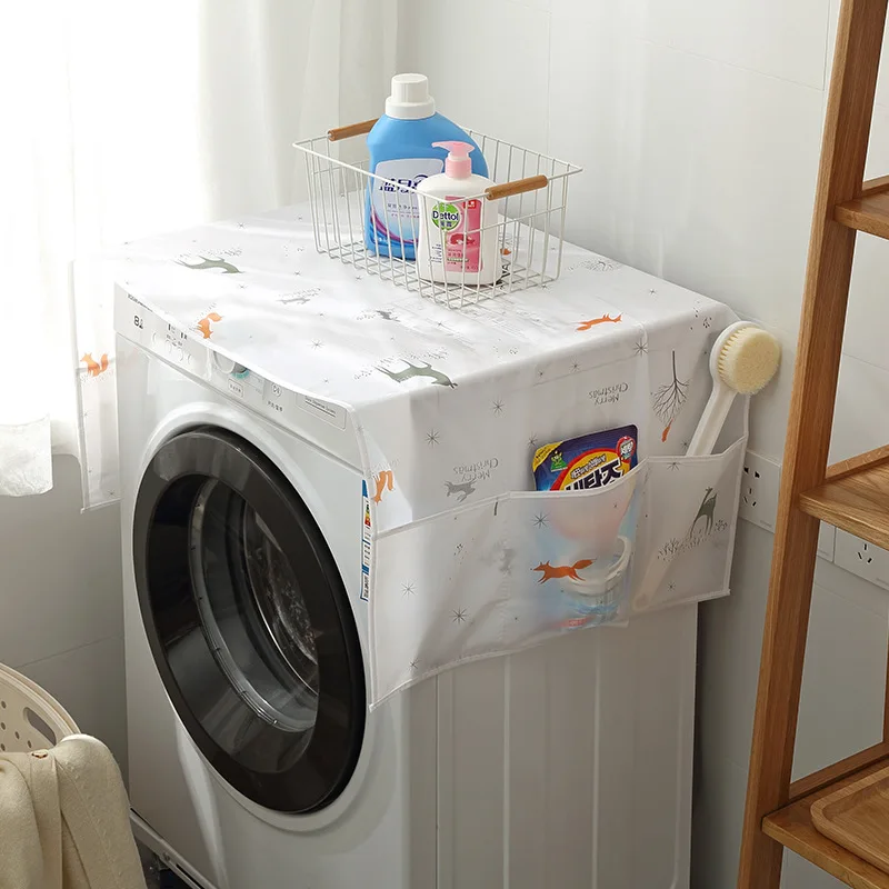 

Balloon Snowflake Printing Wash Machine Cover Refrigerato Dust Cover Organizer Fridge Dust Cover Waterproof Dust Protection Case