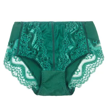 

Women Sexy Lace Briefs Plus Size 5XL Panties Hollow Out Mesh Mid-rise Underpants Extra Size Breathable Lingerie for Lady Female