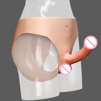 Super Realistic Dildo Wear Penis Solid Body Pants For Transsexual Silicone Pants Masturbation Strapon Shemale Lesbian Sex Toys