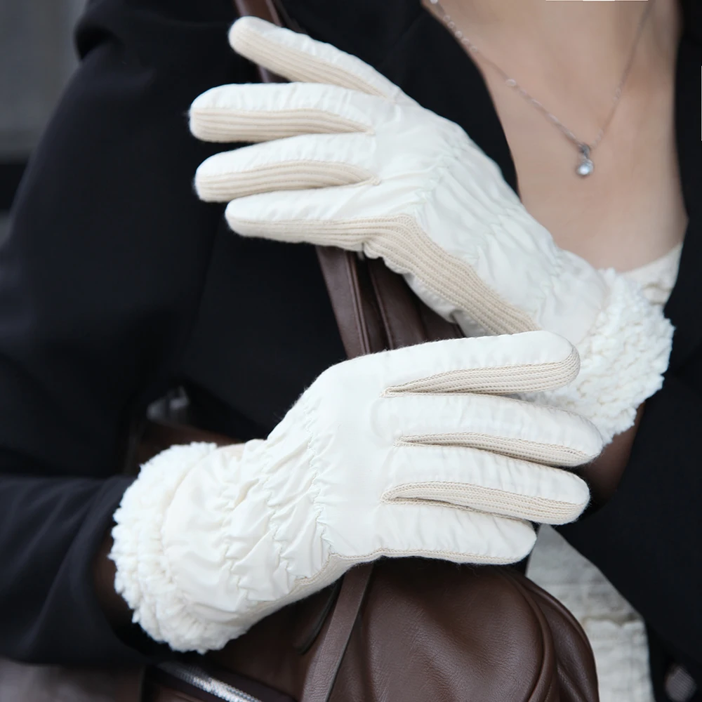 

Women's Winter Gloves Thermal Fashion Thicken Autumn Winter Medium And Long Section Coldproof Gloves W-74