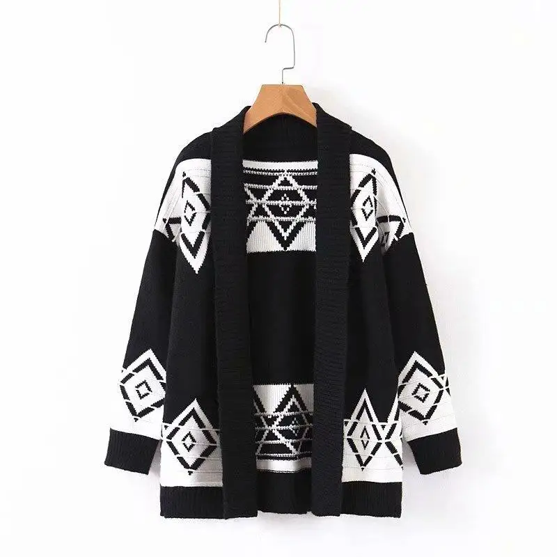 ^*Best Offers Autumn Winter Fashion Loose Knit Sweater Print Cardigans Warm Knitwear Kimono Plus Size Outerwear ^*Best Offers Autumn Winter Fashion Loose Knit Sweater Print Cardigans Warm Knitwear Kimono Plus Size Outerwear