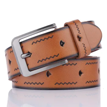 

Genuine leather men's business belt retro alloy pin buckle new jeans suitable for the wild men's belt