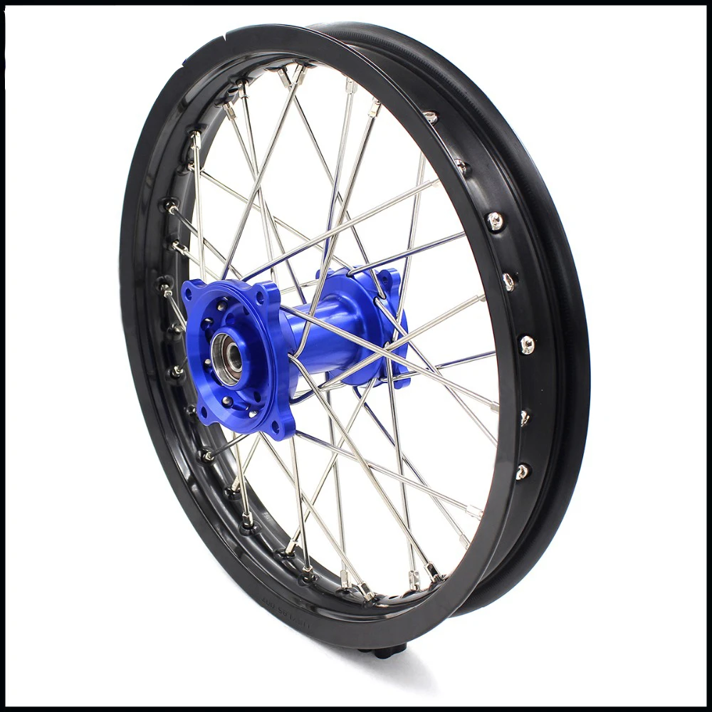Комплект колес для питбайка больших детей 19/16 YAMAHA YZ 80 1990 2001 85 2002 2018 обод с ЧПУ синяя
