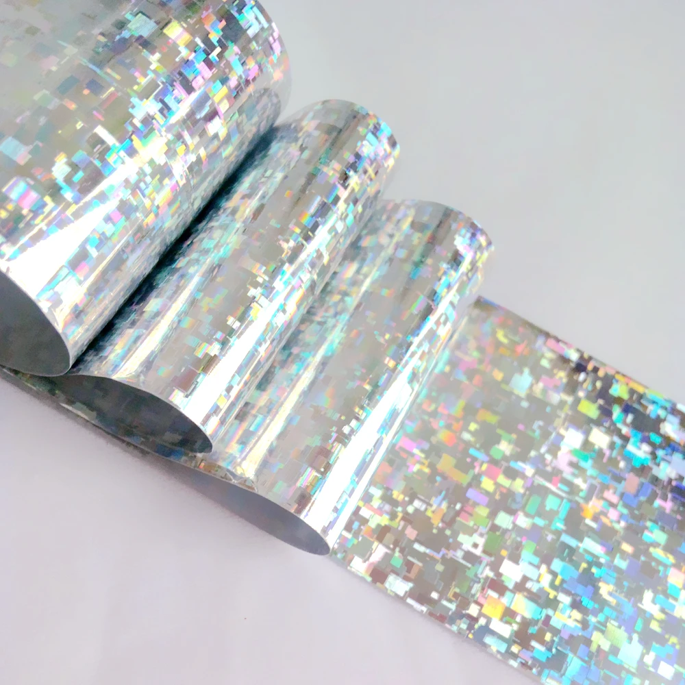 

100CM Holographic Silver Gold Nail Sticker For Design Laser Maze Patterns Transfer Foil DIY Nail Art Decals Manicure Tools