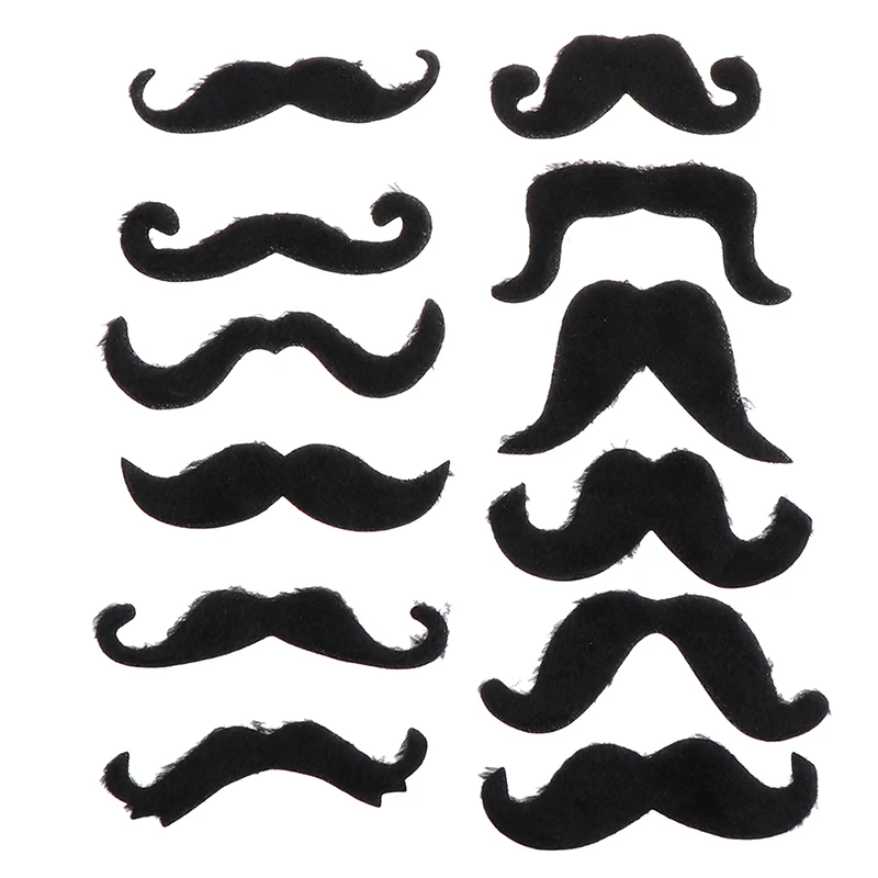 

12pcs Funny Creative Costume Mustache Pirate Party Halloween Cosplay Fake Mustach Beard Whisker Kid Adult Novelty Party Supplies