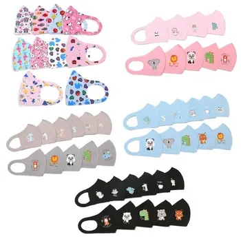 

10Pcs PM2.5 Kid Reusable Anti Flu Face Mask Breathable Washable Sponge Dustproof Mouth Mask Random Pattern for Children