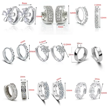 

Small Hoop Earrings Heart-shape Classic Geometric Tiny Earrings Stud Crystal Minimal Thin Hoops Huggies Earring For Women