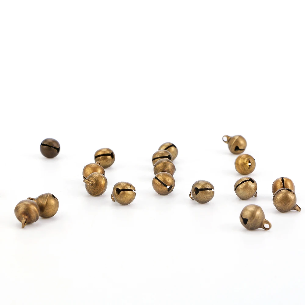 100Pcs Bronze Metal Jingle Bells Loose Beads Festival Party Decor Percussion Instruments Pendant Bell DIY Crafts Accessories,hand bell,children percussion instruments