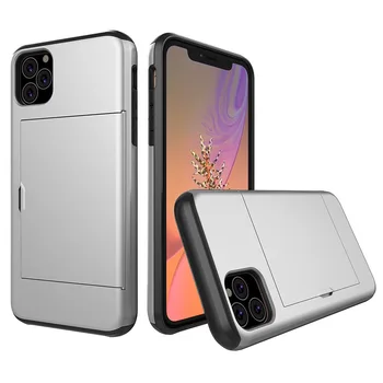 

50pcs Deluxe Hybrid PC + TPU Armor Cases For iPhone 11 Pro Max XS XR X 8 7 6 6S Plus 5 5S Shockproof Credit Card Holder Cover