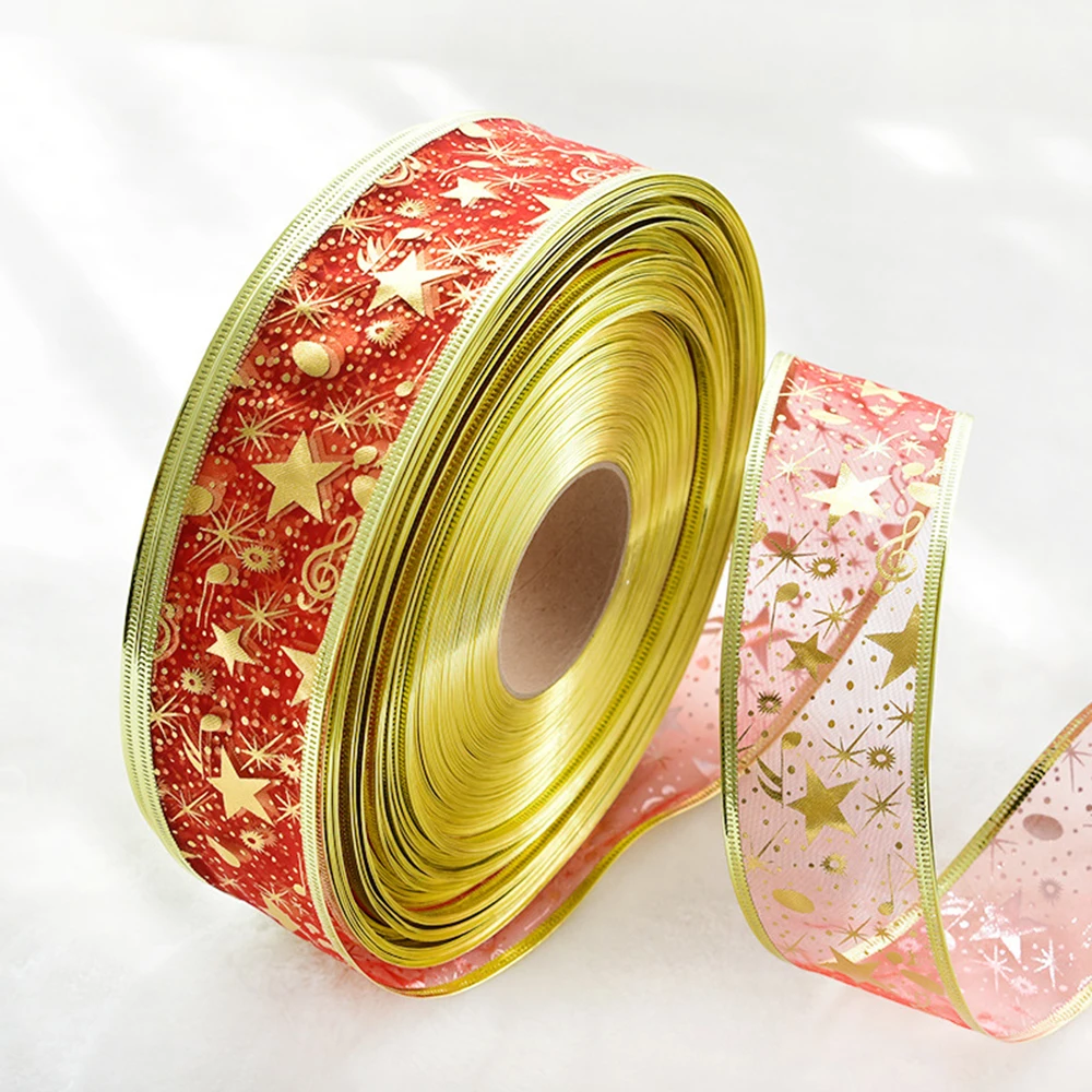 2M /Rolls 50mm Packing Ribbon Silk Organza Double Face Transparent