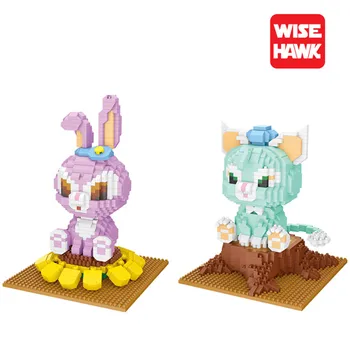 

Fairyland Cartoon Animal Purple Rabbit Figures Micro Diamond Block Blue Cat Bricks Model Toys Building Bricks For Gift #35-36
