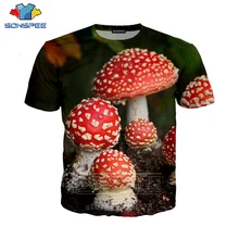 Гриб Футболка Мода для мужчин женщин Lentinus Edodes Толстовка 3D принт короткий рукав хип хоп Уличная топы с круглым вырезом пуловер C046
