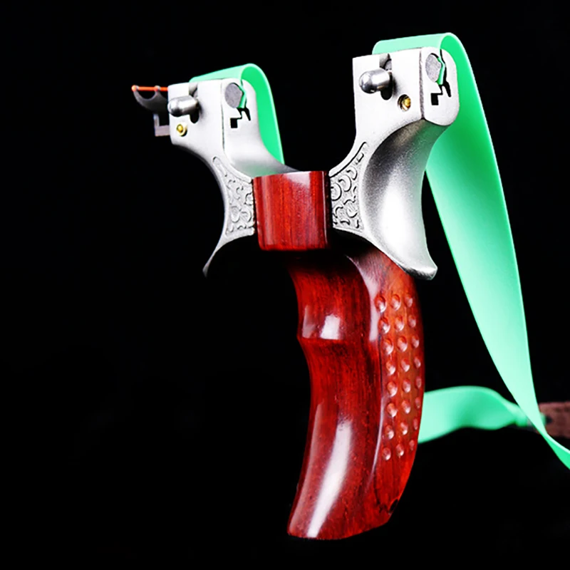 Árvore de Cames Madeira com Faixa de Borracha ao ar Tiro de Alta Caça Slingshot Catapulta Inoxidável Punho Livre Jogo Precisão Sling Shot Aço 5 Arco e flecha