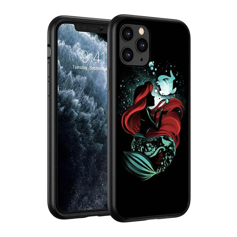case iphone 13 pro max Disney Cartoon Princess Silicone Black Cover For Apple iPhone 13 12 Mini 11 Pro XS MAX XR X 8 7 6S 6 Plus SE Phone Case case iphone 13 pro max