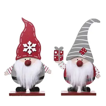 

Christmas Wooden Ornament Wooden Swedish Santa Toys Doll Ornaments Scandinavian Gnomes Desktop Ornament Kids Xmas Gift