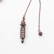 Металлическая подвеска-Маятник для гадания целебная дивинговая точечный шарик со спиралью медный маятник металлический кулон Подвески модная цепочка рейки ювелирные изделия