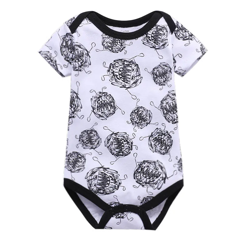 0-2 yeas Newborn Baby Clothes Girl Romper Jumpsuit Boys Infant Short Sleeve Cartoon Printed Overall Clothing