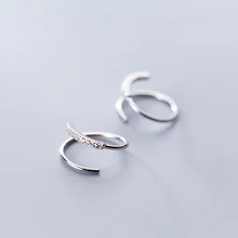 Trustdavis 925 пробы серебра с маленькими ушами кости уха пряжка кольцо 10 мм с камнями Плотно набит Мини Двойное Кольцо Серьги DA293