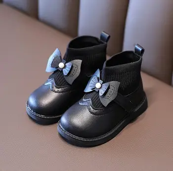 

Children Shoes 2020 Autumn PU Leather Waterproof Riding Martin Boots Brand Girls Rubber Boots Kids Snow Boots Fashion Sneakers