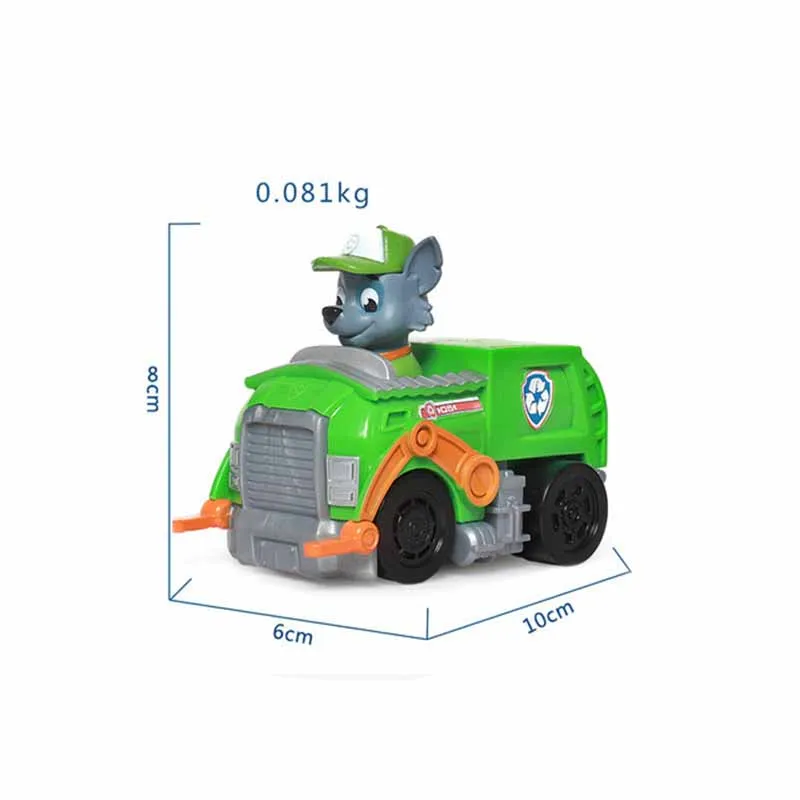 Paw Patrol, пластиковая фигурка, скользящая машина, Patrulha Canina, собака, аниме, фигурка, детские игрушки, Paw Patrol, день рождения, рождественские подарки, 7D08 - Цвет: NO BOX