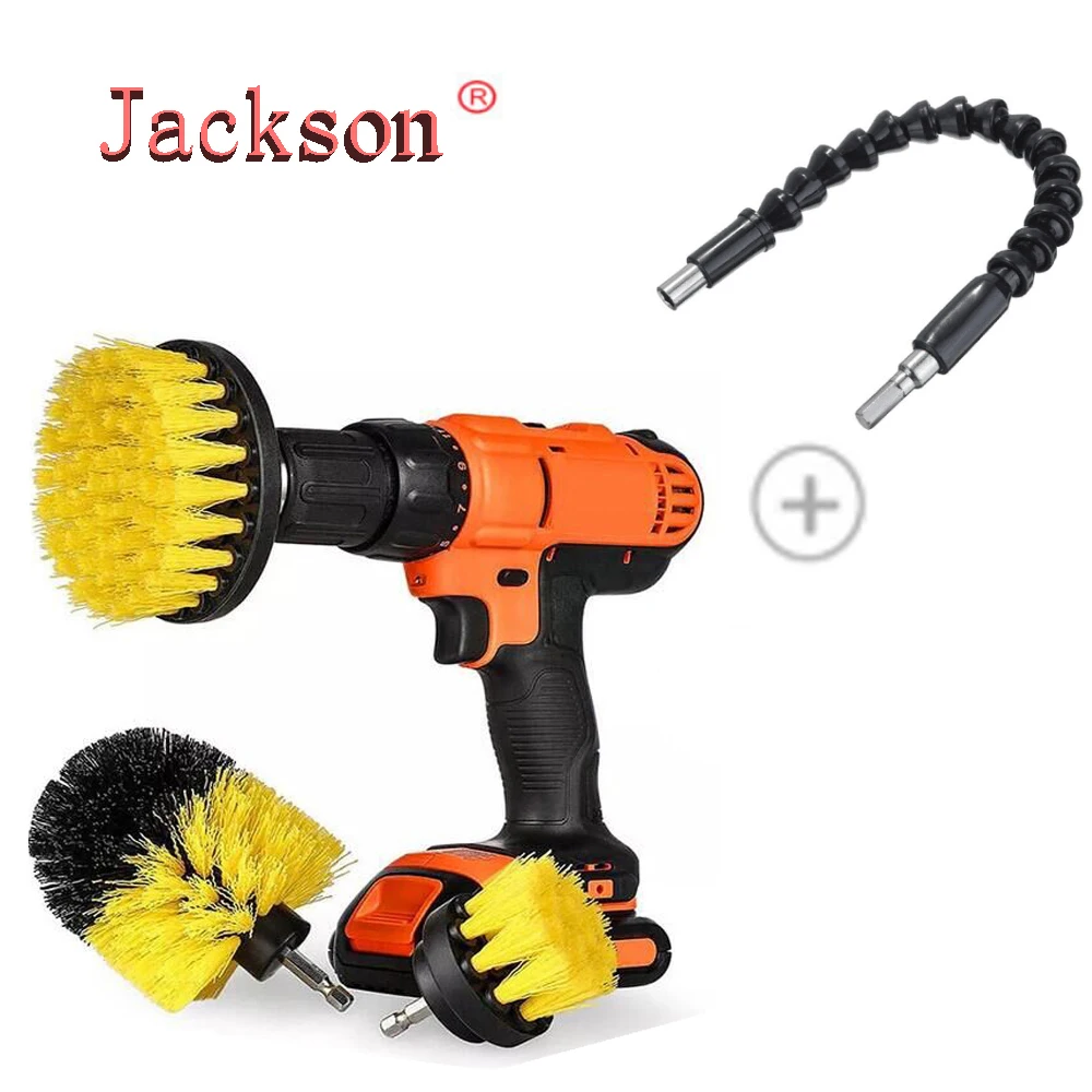

4Pcs 2/3.5/4 Inch Electric Drill Brush Tile Grout Scrubber Tub Cleaning Brush Scrubber Brush Drill Brush Clean for Bathroom