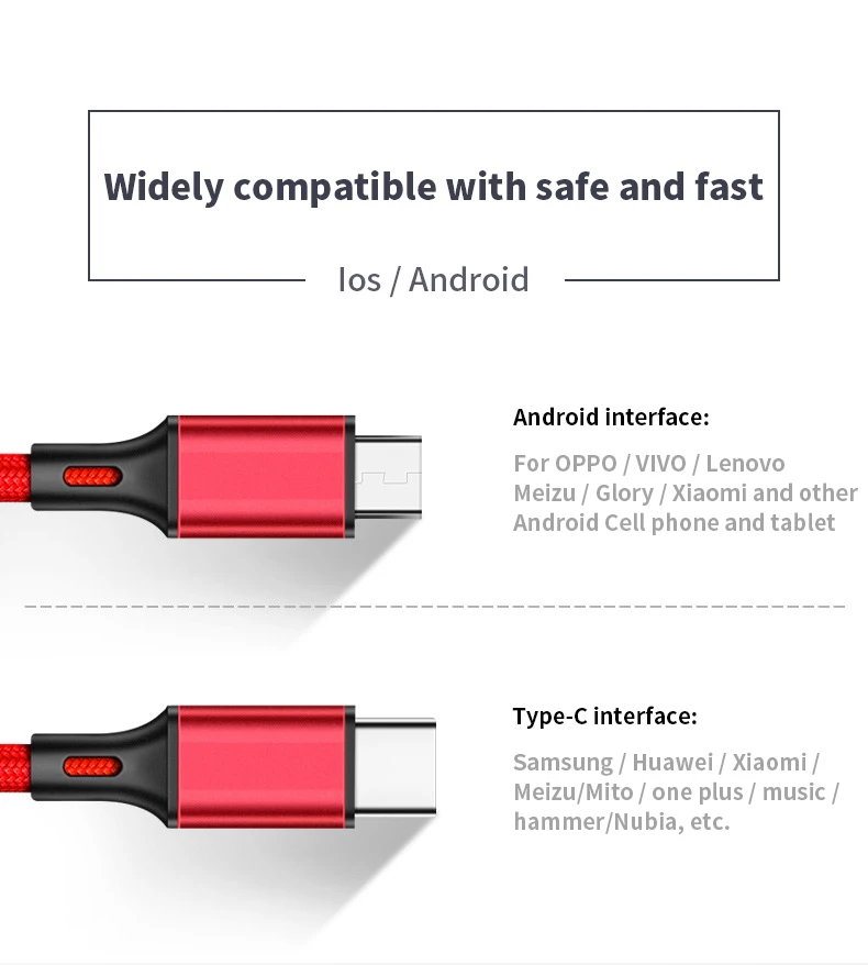 2 в 1 быстрая зарядка данных Micro usb type C кабель USB для huawei P20 P30 mate samsung S9 S10+ Xiaomi Зарядка для телефона планшета