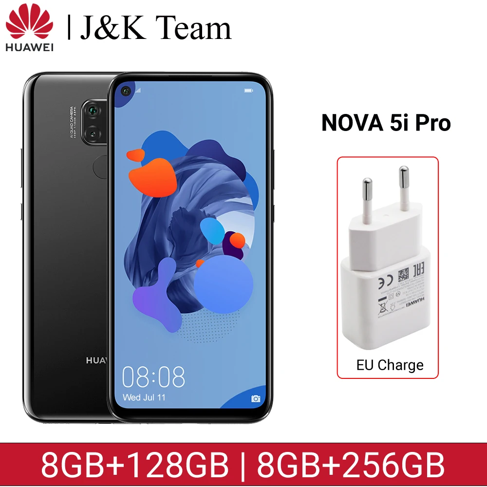 Huawei Nova 5i Pro смартфон 8 ГБ 128 4000 мАч Google Play Смартфон Android 9 0 48MP Quad camera 6 2 &quotFHD +