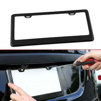 

Auto License Plate Frame Black Carbon Fiber License Plate High quality